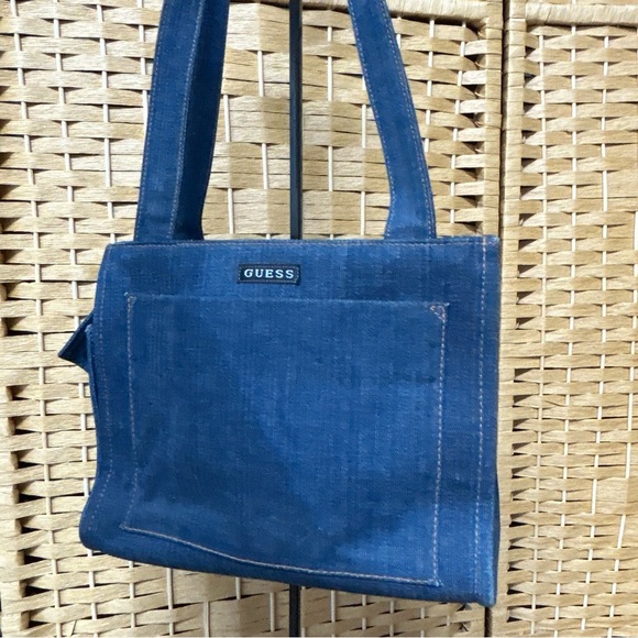 Y2K Guess Vintage denim small yore handbag shoulder bag in blue - Picture 2 of 7